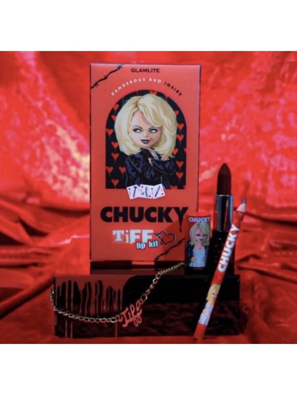CHUCKY X GLAMLITE TIFF Lip Kit Duo Lipstick Lip Liner Horror